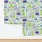 Traditional Tea Time Matcha Japanese Ceremony Lilac Floral Botanical Green Teapots Leaves Whisk Purple Bohemian Custom Removable Wallpaper by Spoonflower Peel & Stick Wallpaper 2FT Wide